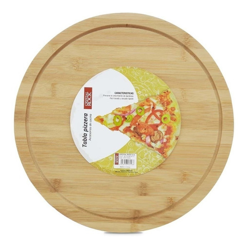 Tabla De Pizza Bambu 36cm Crystal Rock Madera