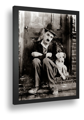 Quadro Decorativo Poster Charlie Chaplin Preto E Branco A3