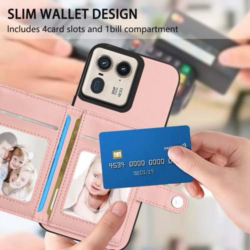 Compatible Funda Rfid Con Bolsa De Tarjetas For Motorola Edge 50 Pro P