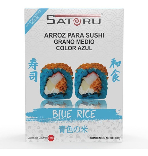 Imagen 1 de 10 de Arroz Japonés Azul Para Sushi Sin Sabor Añadido 300g