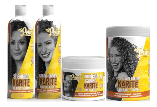 Kit Soul Power Karite Shampoo + Condicionador + Manteiga + Creme Pentear 800ml