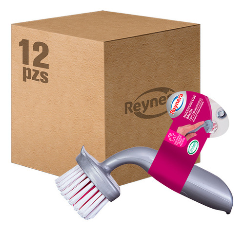 Kit De Cepillos Multiusos Para El Hogar Reynera 12 Pzas Color Gris