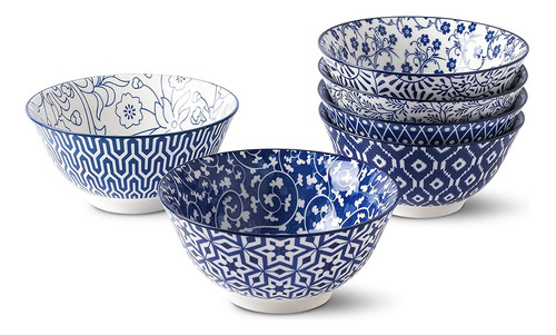 Cuencos Selamica Azul Vintage De Ceramica Paquete X6