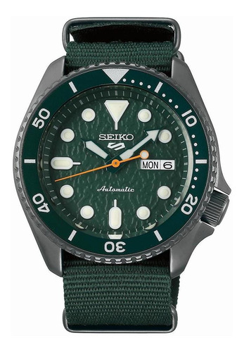 Relógio Seiko Verde Caixa Black Pvd Pulseira Nato Srpd77b1