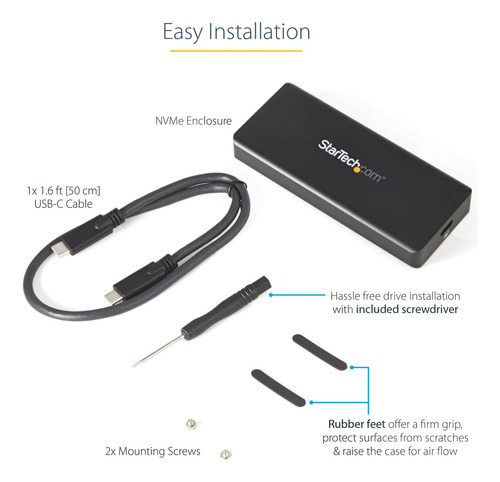 Estuche De Ssd Pcie Nvme M.2 Usb-c 10gbps Startech.com -