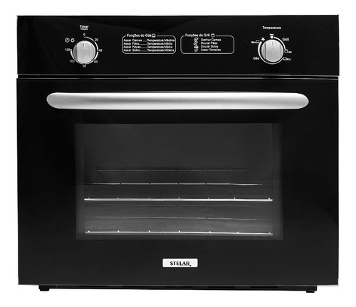 Forno de embutir à gás (GN) Stelar 55L Gas 55L preto 220V