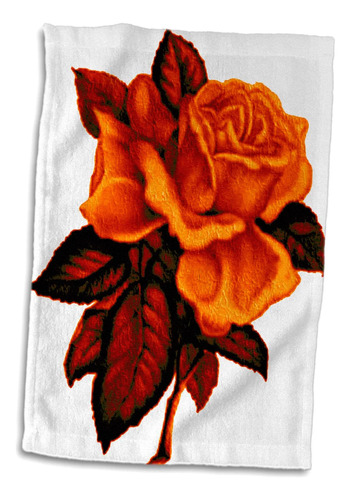 Toalla 3d Rose Rose Tono Naranja Quemado, 15 X 22