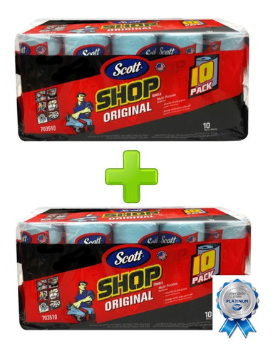 20 Rollos Toalla Multiusos Scott® Shop Azul 