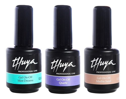 Thuya Gel On Off Kit X 3 Esmaltes Uñas Color Semipermanentes