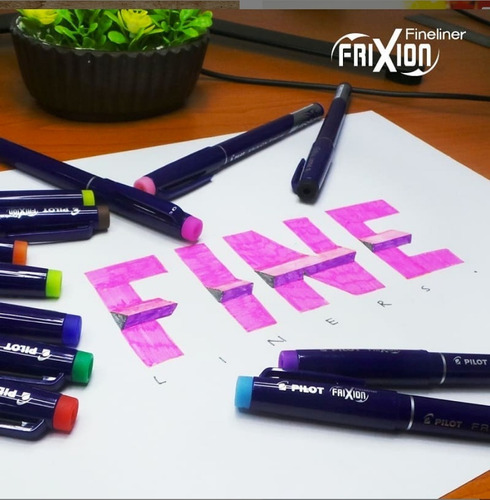 Imagen 4 de 5 de Marcadores Frixion Fineliner 12 Unids Para Pintar - Borrable