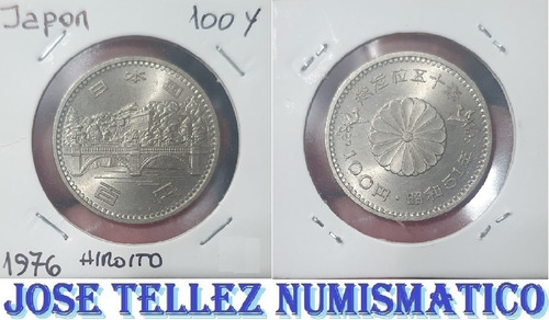Japon Moneda 100 Yen 50 Años Reinado Hiroito Año 1976 Palerm (Usado)