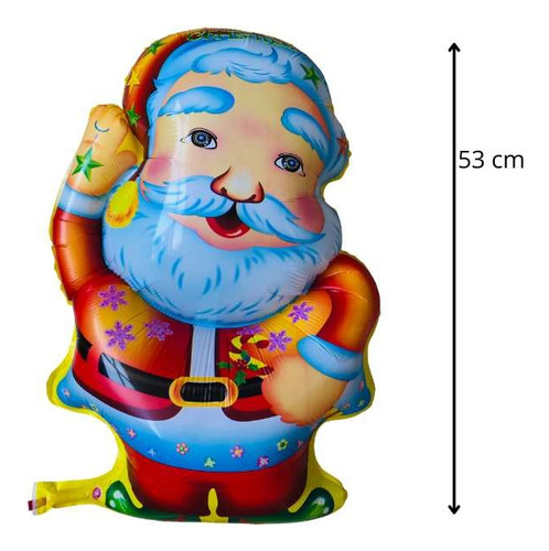 5 Balões Sortidos Papai Noel Decoração Festas Eventos Natal Cor 3 Papai Noel + 2 Papai Noel com rena e trenó