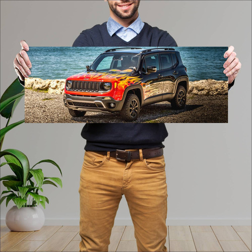 Cuadro 30x80cm Auto 2016 Jeep Renegade Hells Rev 83