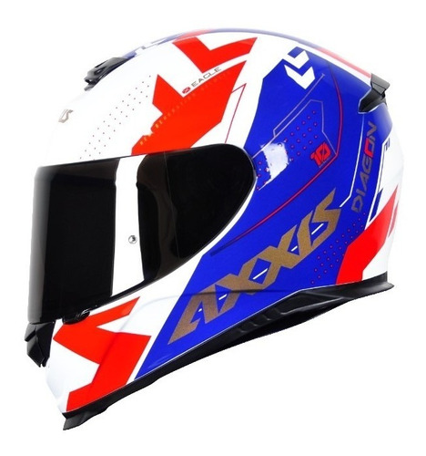Capacete Axxis Eagle Diagon White/blue/red