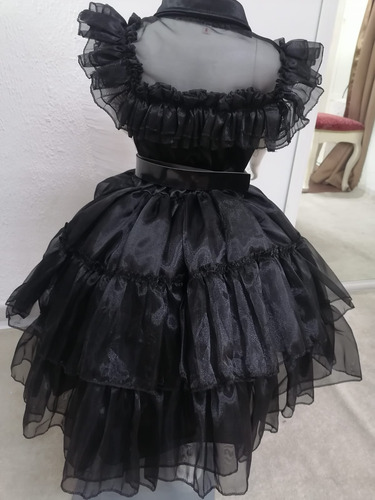 Disfraz Vestido Merlina Addams Noche De Baile Los Locos Addams Con Mano Addams Para Dama