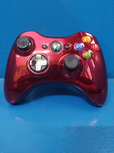 Control Para Xbox 360 Cromo Color Rojo Funcionando 