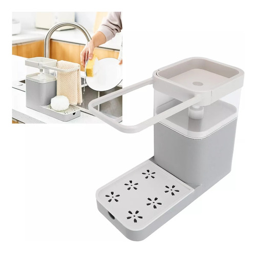 Dispensador Jabón Cocina Organizador Esponja Fregadero Porta