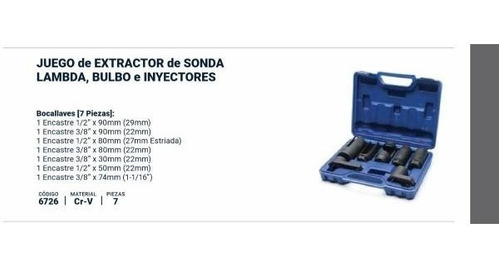 Imagen 2 de 3 de Extractor De Sonda Lambda, Bulbo E Inyectores Bremen 6726