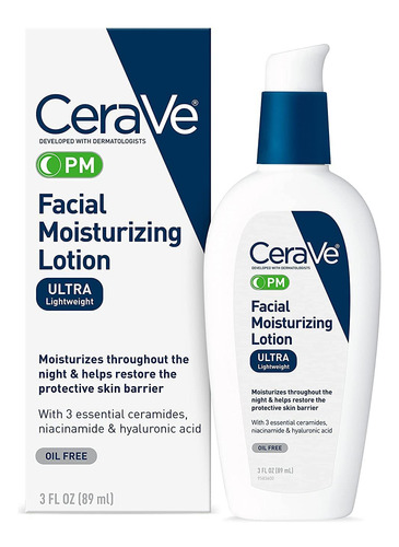 Cerave Loción Hidratante Facial Para La Noche, Ultra Liger.