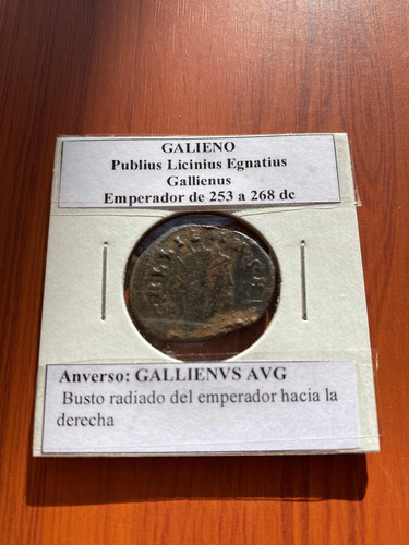 Antigua Moneda Romana Del Emperador Galieno
