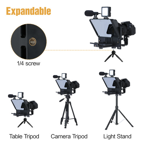 Teleprompter Para Cámara Réflex Digital Andoer A10 Portátil