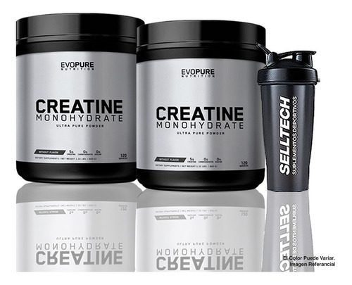 Pack Evopure Creatina Monohidratada 600gr X2