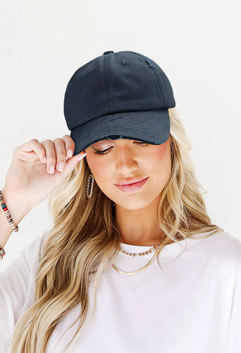 Gorra De Béisbol Para Cola De Caballo, Estilo Retro Desgasta
