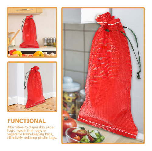 Bolsas De Cebolla De Malla Con Cordón Reutilizables, 50 Piez