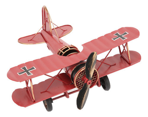 Para Ornamento Biplano De Metal Retrô Modelo De Avião