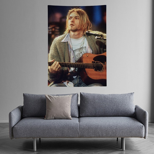 Bandeira Decorativa Tecido Kurt Cobain Nirvana Unplugged