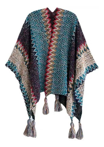 Punto Chal-poncho Para Mujer Dama Chal Moda Elegante