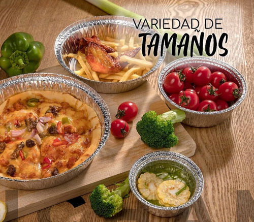 Envases Bandejas Aluminio Desechables 1050 Ml Con Tapas