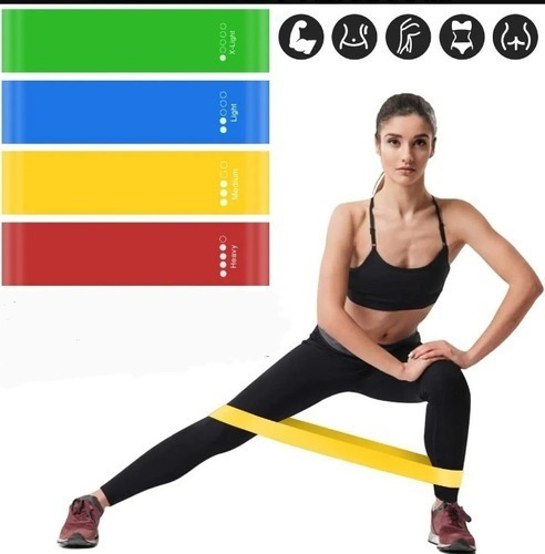 Kit Bandas Resistencia 4 Pzas Crossfit Fitness Gym Deporte