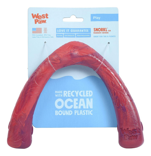 West Paw Seaflex Snorkl Dog Tug Chew Toy Para Masticadores M