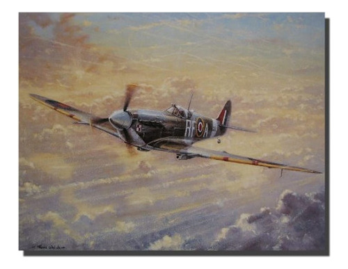 Spitfire Pintura Avión Militar Aviación Decor Art Print  pó