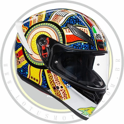 Imagem 3 de 6 de Capacete Agv K1 Dreamtime 46 Valentino Rossi Branco Com Nota