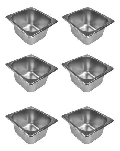 Baño Maria Frio Caliente,6 Insertos 1/6 10 Cm,prof 18cm Inox