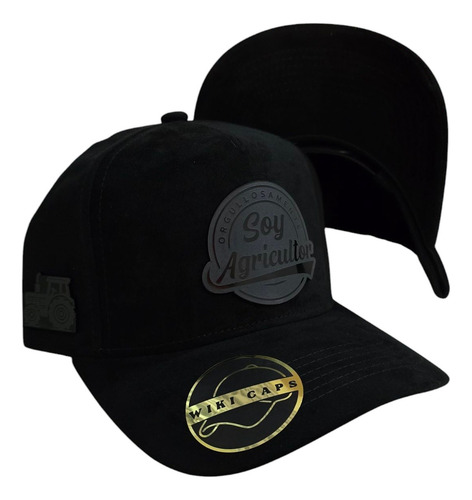 Gorra Orgullosamente Agricultor + Tractor Placa Wiki Caps Negro Broche Ajustable