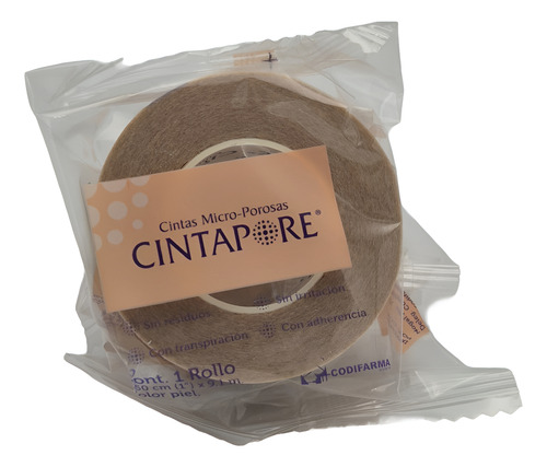 Cinta Microporosa 2.5 Cm X 9.1 Mts Color Piel