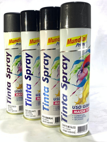 Pintura Aerosol Spray Esmalte Negro Semi Mate #1 400ml M24