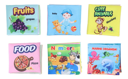 Juego De Libros De Tela Para Bebés, 6 Piezas, No Tóxicos, Su