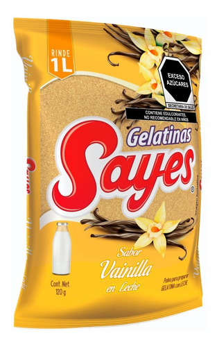 Imagen 3 de 4 de Gelatina Sayes De Leche Sabor Vainilla, 25 Piezas De 120 Gr