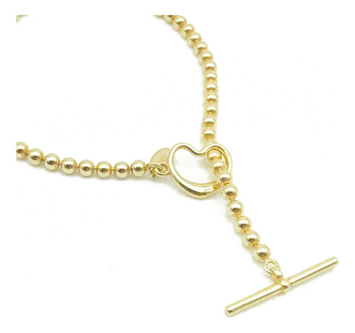 Pulsera Carmín Valentine De Plata 925 Baño Dorado Ss