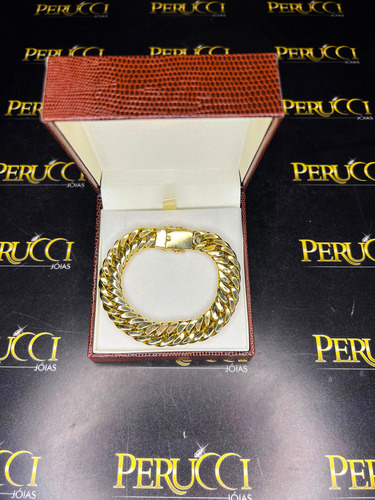 Pulseira Elos Duplos 25 Gramas 12mm Ouro 18k Frete Gratis