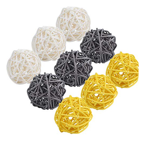 Stmk 9 Piezas 3 Pulgadas Bolas De Mimbre Decoraciones, Bolas