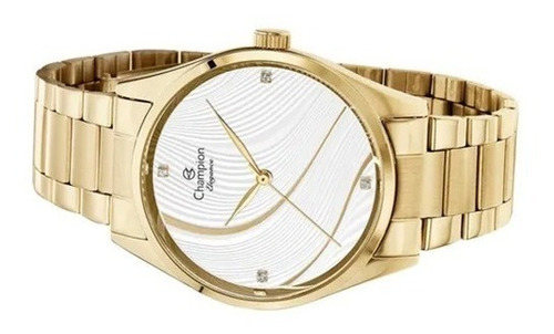 Relógio Feminino Champion Elegance Dourado À Prova D´água
