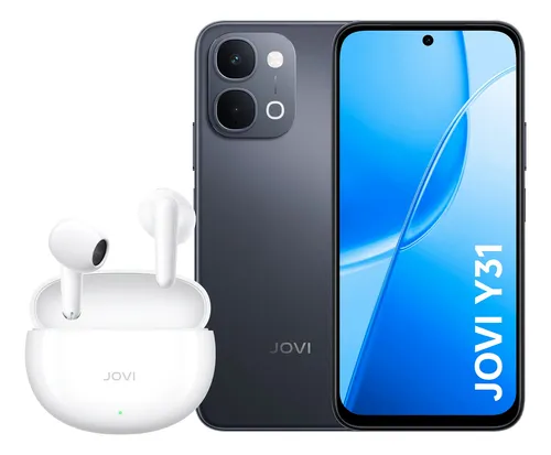 Kit Jovi: Smartphone Jovi Y31 256gb 8+8gb Ram Câmera 50mp Preto + Novo Fone Bluetooth Jovi Buds Air3