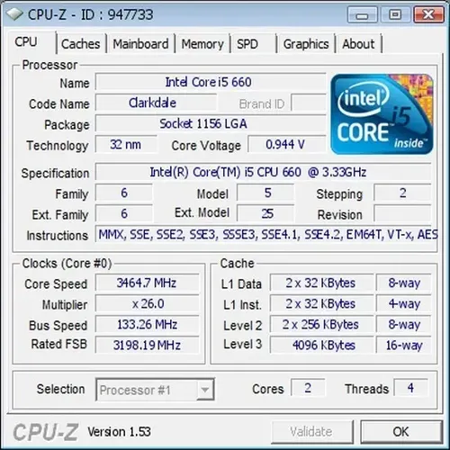 Processador Intel Core I5 660 3.33ghz 4mb Lga 1156 1ºgeração