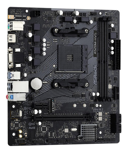 Placa Mãe Asrock A520m-hvs Amd Am4 Micro Atx Ddr4