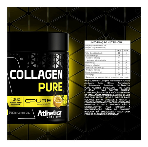 Colageno Pure Maracuya 210gr - Atlhetica Nutrition